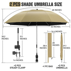 NBtoUS Chair Umbrella showing multi-angle adjustments