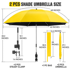 NBtoUS Chair Umbrella with carbon fiber ribs close-up