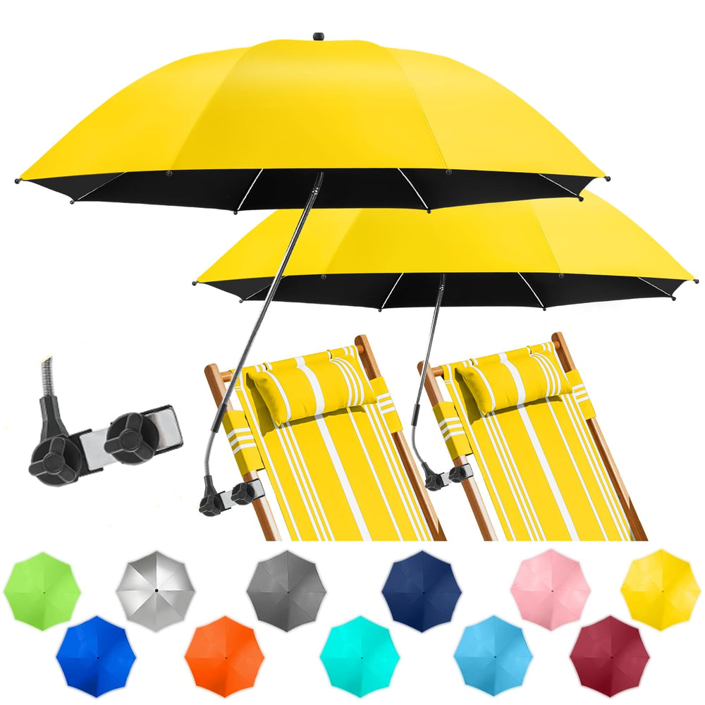NBtoUS Chair Umbrella yellow model side view with clamp