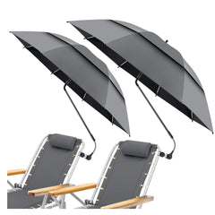 NBtoUS Double Canopy Umbrella front view in smoke colour
