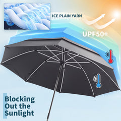 NBtoUS Double Canopy Umbrella opened at the beach