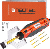 NEO-TEC Electric Chainsaw Sharpener front view with angle guide