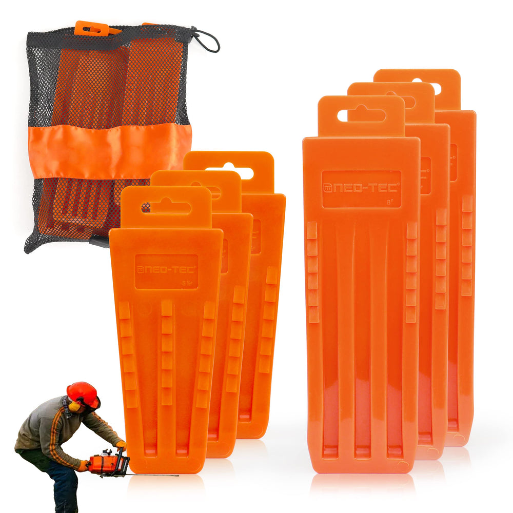 NEO-TEC tree felling wedges, 5.5 inches and 8 inches in orange