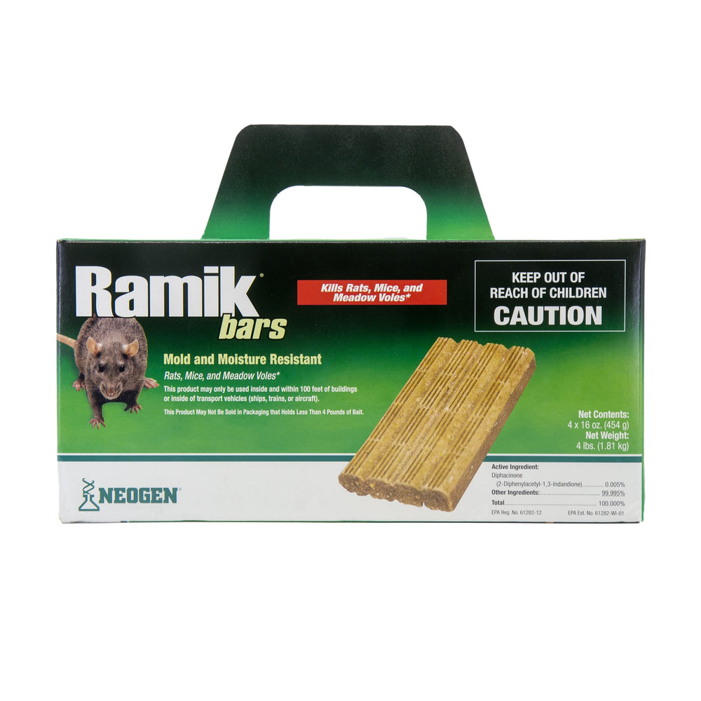 Neogen Ramik Bars Rodenticide 4 lb packaging front view