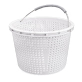 Neowah 8-inch pool skimmer basket front view with white finish