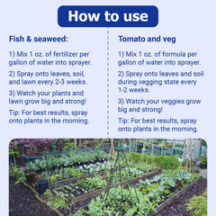 Neptune's Harvest Tomato & Veg Fertilizer label close-up
