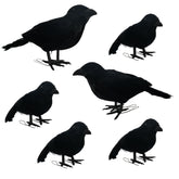 NEROSUN black feathered crow sculpture large size front view