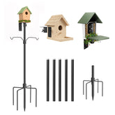 NestShld 95 Inch Bird Feeder Pole Kit front view showing 5-prong base