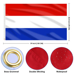 Netherlands flag with brass grommets and canvas header