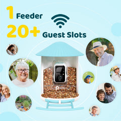 NETVUE Smart Bird Feeder with camera and app interface