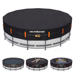 NEVERLAND 18FT Round Pool Cover black front view