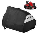NEVERLAND Riding Lawn Mower Cover front view, Black+Silver