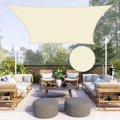Neween 10'x13' Waterproof Sun Shade Sail beige front view