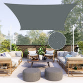 Neween 13'x20' gray waterproof sun shade sail front view