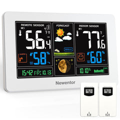 Newentor Wireless Weather Station front view with LCD display