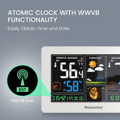 Newentor Wireless Weather Station with remote sensor on table