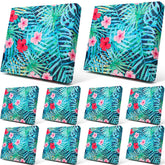 Newwiee 8 Pcs Patio Cushion Covers in Fresh Tropical Leaf design