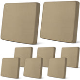 Newwiee 8 pcs patio cushion covers in khaki yellow, front view