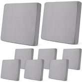 Newwiee 8 Pcs Patio Cushion Covers in light grey, front view