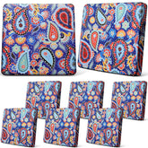 Newwiee 8 pcs patio cushion covers in paisley design, front view