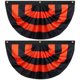 Newwiee Halloween Flag Bunting set featuring two black and orange flags