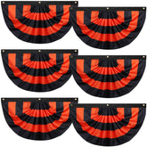 Newwiee Halloween Flag Bunting set of 6 black and orange flags