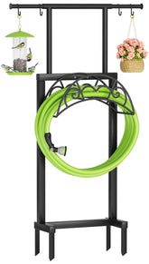 NEYCIL Garden Hose Holder freestanding black model with telescopic pole