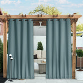NICETOWN greyish blue outdoor curtain panel front view