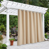 NICETOWN Outdoor Curtain front view in Biscotti Beige