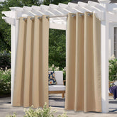 NICETOWN outdoor curtain front view in Biscotti Beige