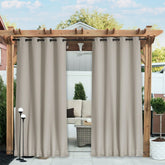 NICETOWN Outdoor Curtain Panel, Natural, front view