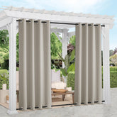 NICETOWN Outdoor Curtains 52"W x 108"L natural colour front view