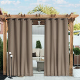 NICETOWN Outdoor Curtains 52"W x 84"L in soft brown front view