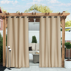 NICETOWN Outdoor Curtains Biscotti Beige front view