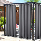 NICETOWN outdoor curtains dove gray front view