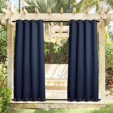 NICETOWN outdoor curtains navy blue front view