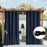 NICETOWN outdoor curtains navy blue front view
