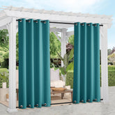 NICETOWN Outdoor Curtains Peacock Teal front view