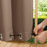 NICETOWN outdoor curtains tan colour front view