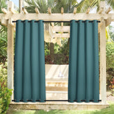 NICETOWN outdoor patio curtains teal front view