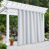 NICETOWN Outdoor Privacy Curtain greyish white front view