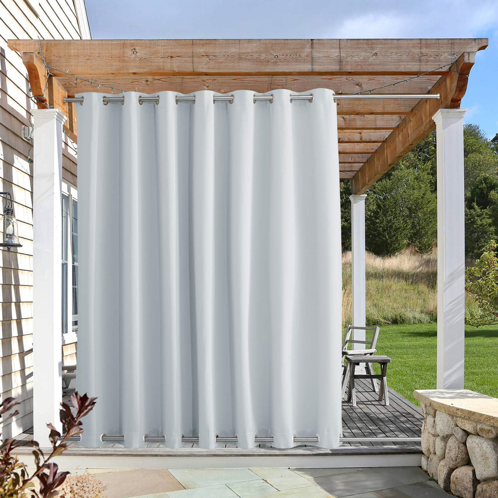 NICETOWN Patio Curtain front view in greyish white