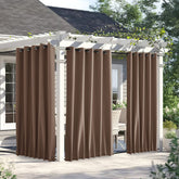 NICETOWN Waterproof Weighted Curtain tan front view