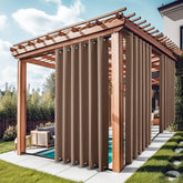 NICETOWN Waterproof Weighted Outdoor Curtains tan front view