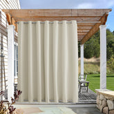 NICETOWN Weighted Outdoor Curtain beige front view