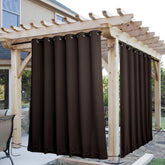 NICETOWN windproof outdoor curtains coffee colour front view