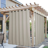 NICETOWN Windproof Outdoor Curtains Natural front view