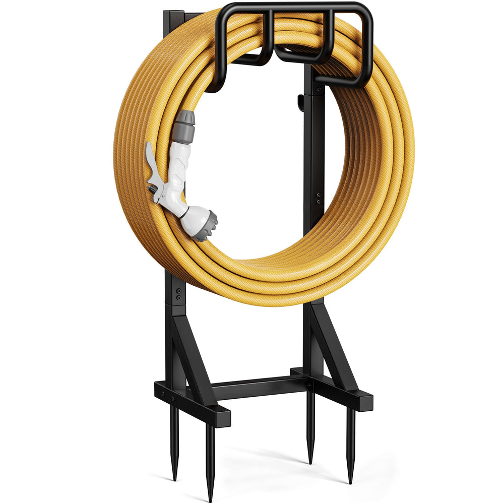 niffgaff Garden Hose Holder Stand front view with black finish