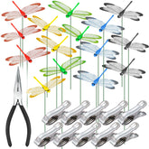 NiHome 15Pcs 3D Dragonfly Clips multicolor set displayed outdoors