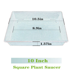 NIMYAU 10 Inch square plant saucer side view